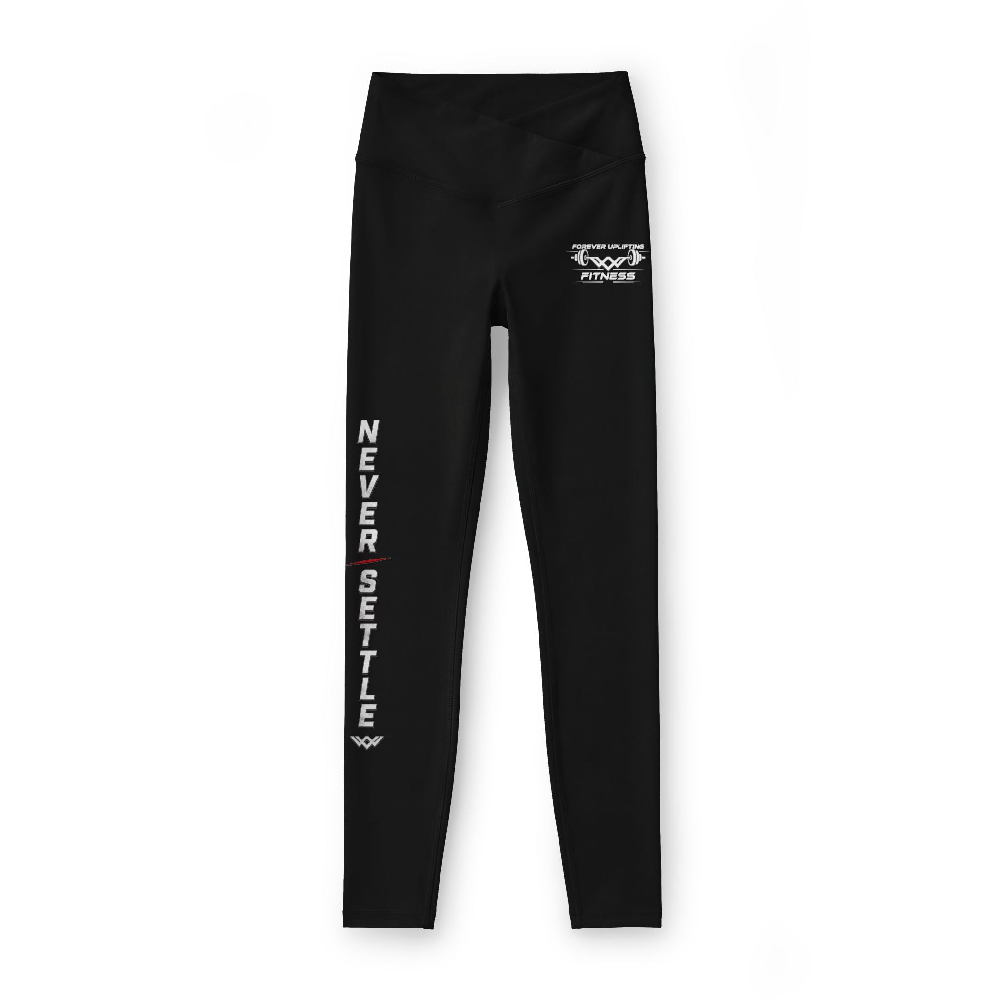 Never Settle Women’s Luxe Leggings | Black | High-Waist Motivational Activewear
