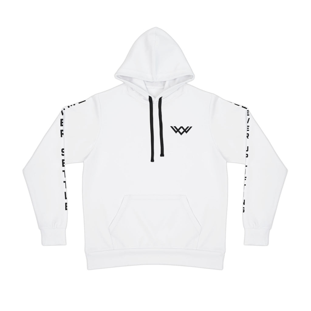 Never Settle™ Signature Premium Hoodie | White | Forever Uplifting Fitness™