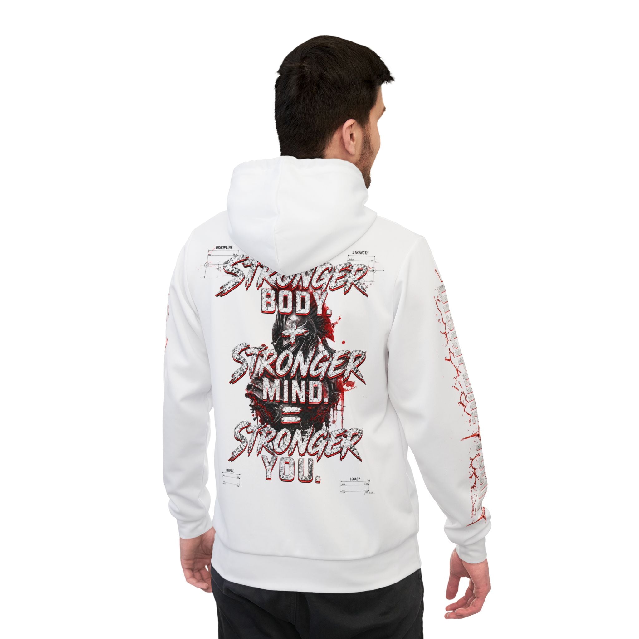 Stronger You™ Spartan Premium Gym Hoodie | White | Forever Uplifting Fitness™