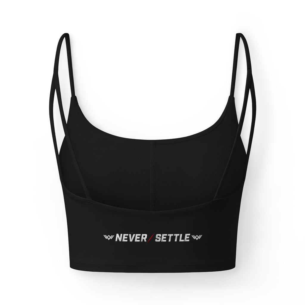 Women’s Luxe Bra — 'Never Settle' Fitness Crop Top