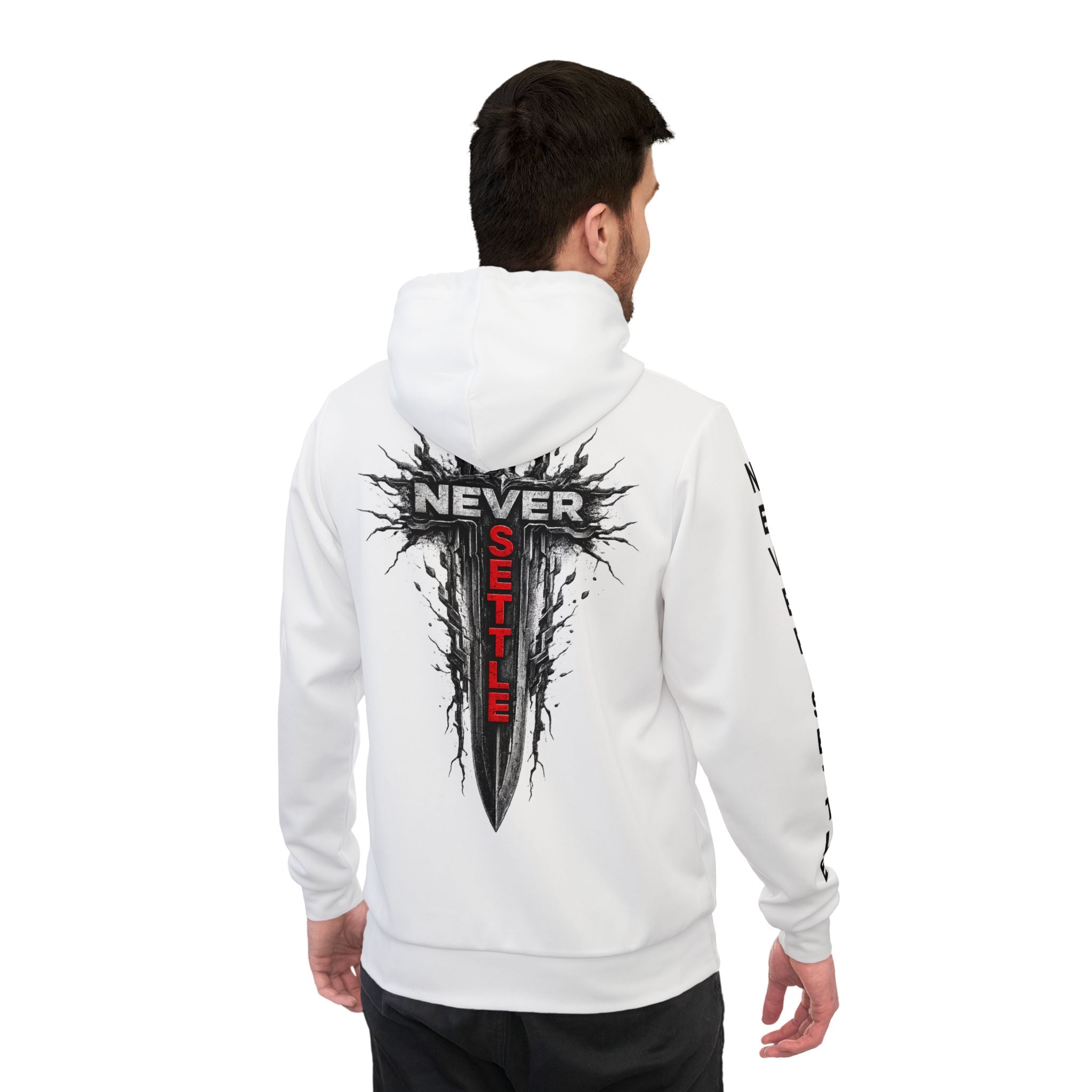 Never Settle™ Signature Premium Hoodie | White | Forever Uplifting Fitness™