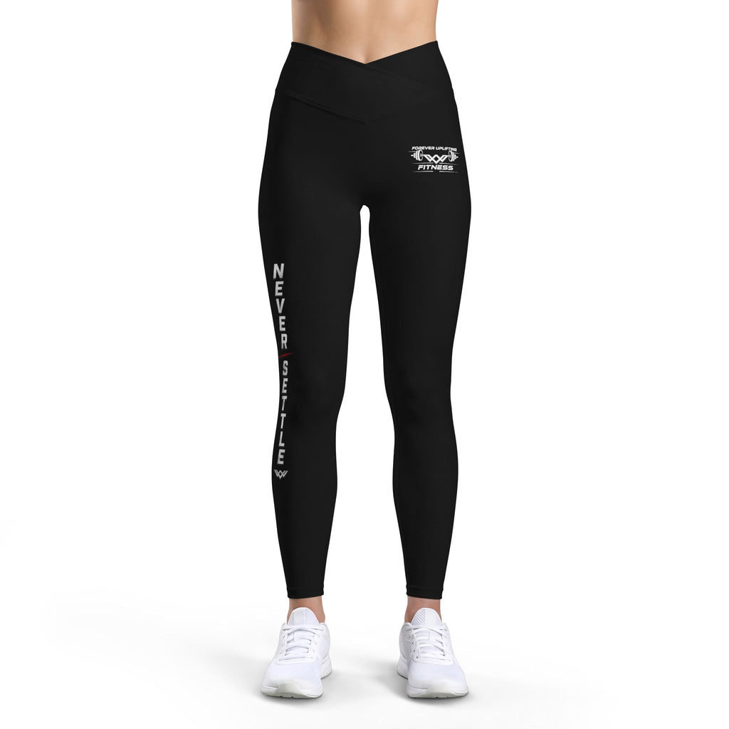 Never Settle Women’s Luxe Leggings | Black | High-Waist Motivational Activewear