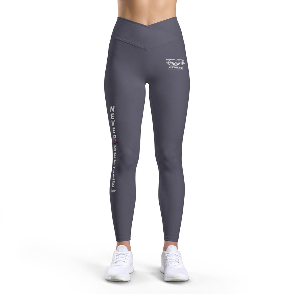Never Settle Women’s Luxe Leggings | Black | High-Waist Motivational Activewear