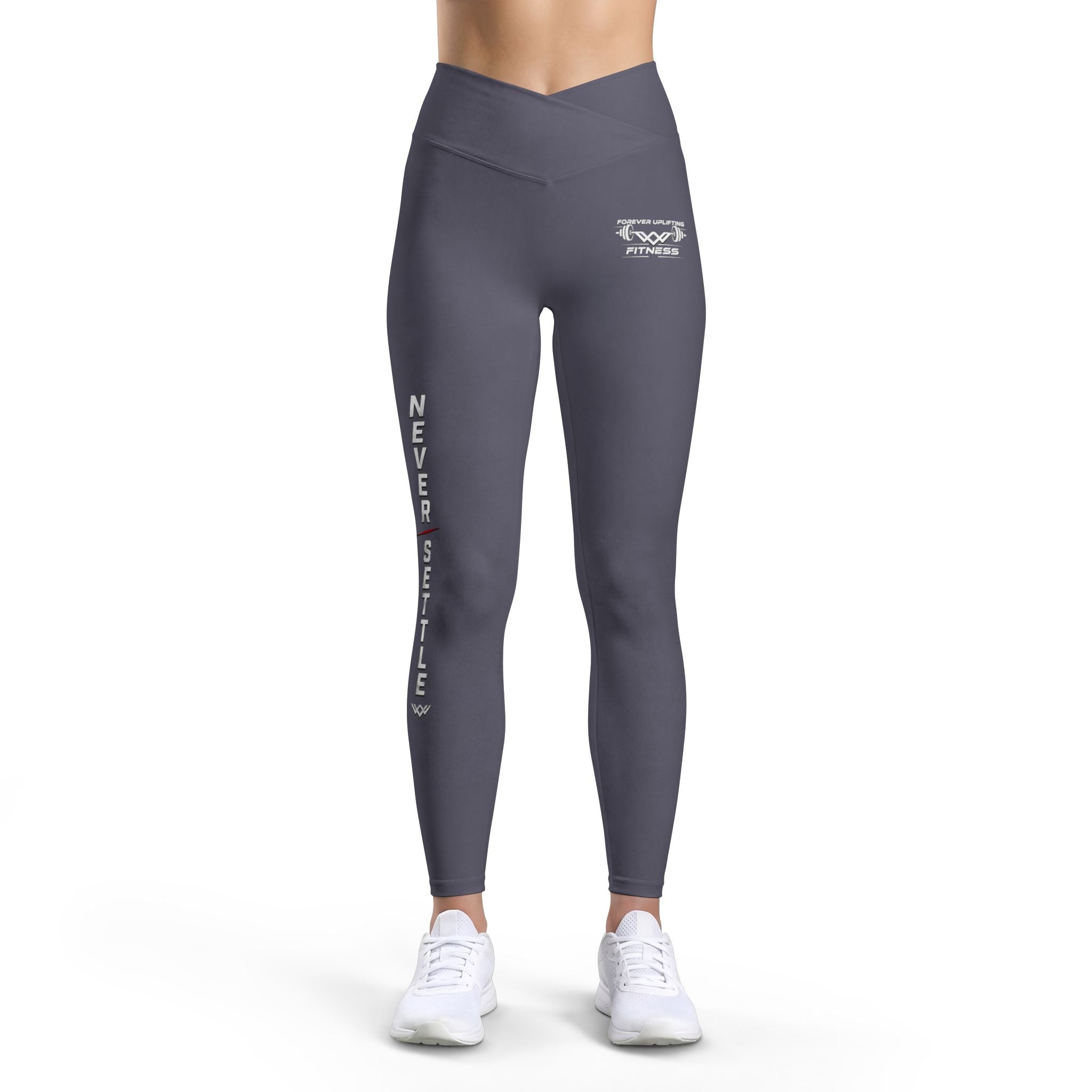 Never Settle Women’s Luxe Leggings | Black | High-Waist Motivational Activewear